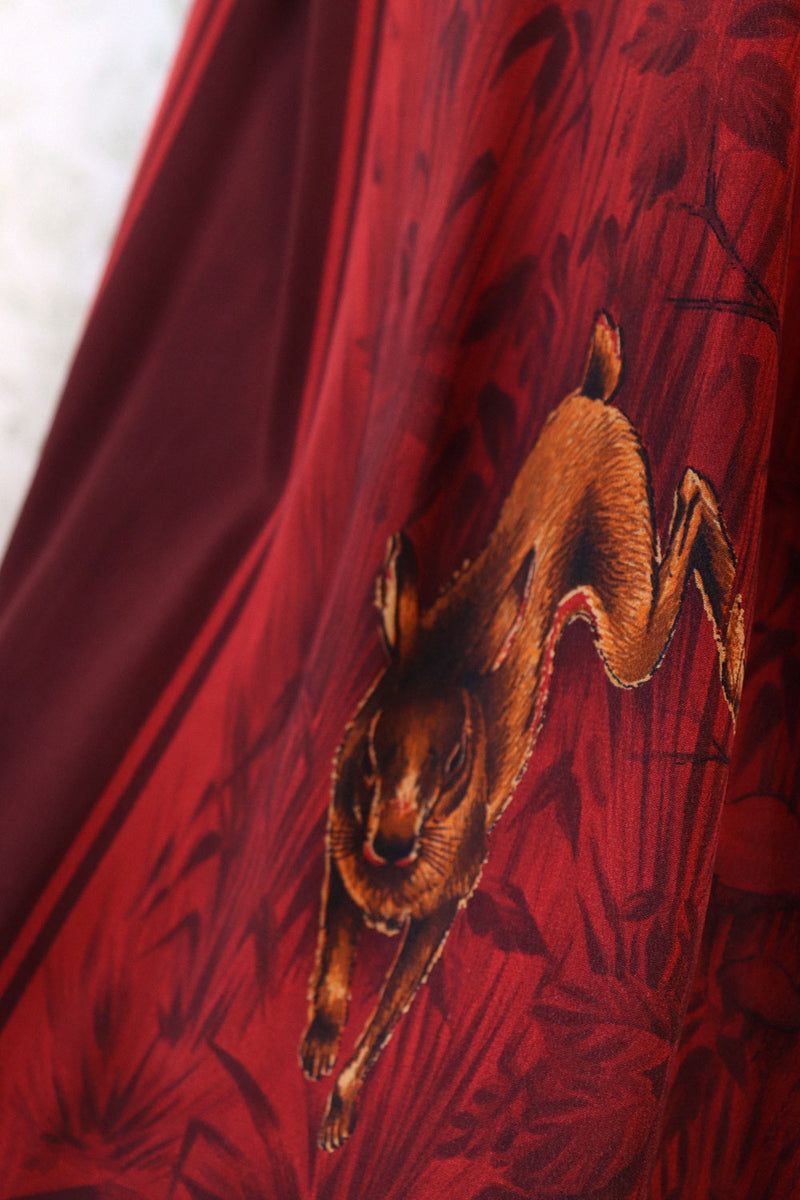 Carlisle Silk Fox Print Skirt M/L