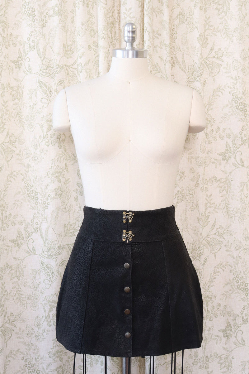 Buckled Suede Mini Skirt S