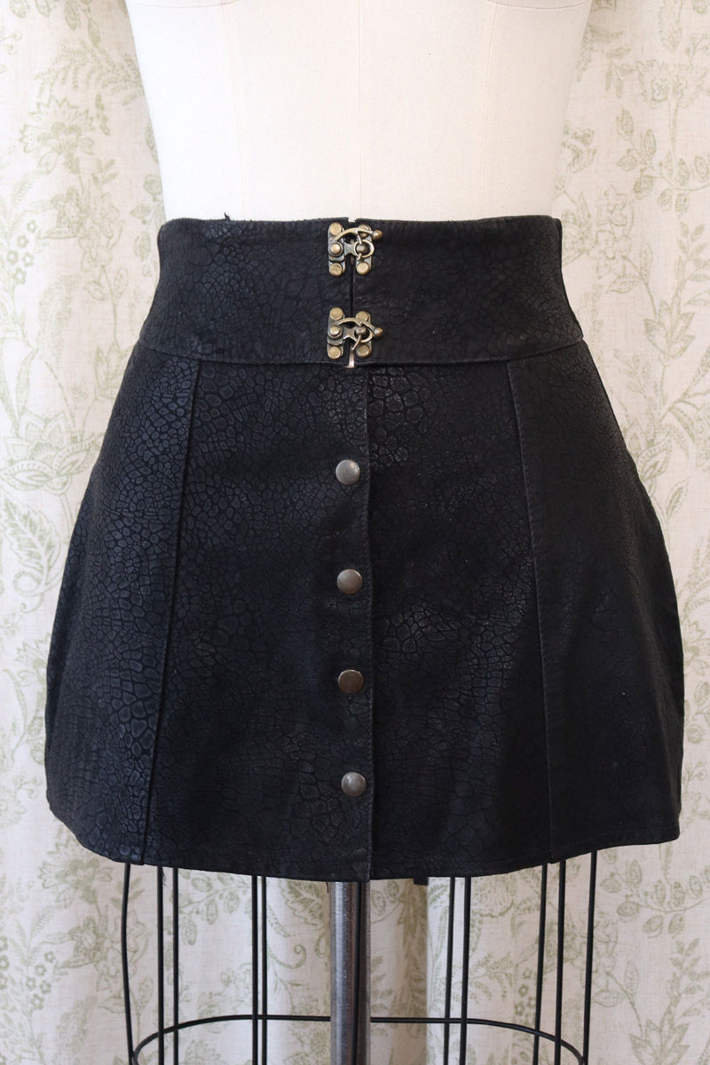 Buckled Suede Mini Skirt S
