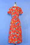 Benetton Scarlet Floral Cotton Dress S/M