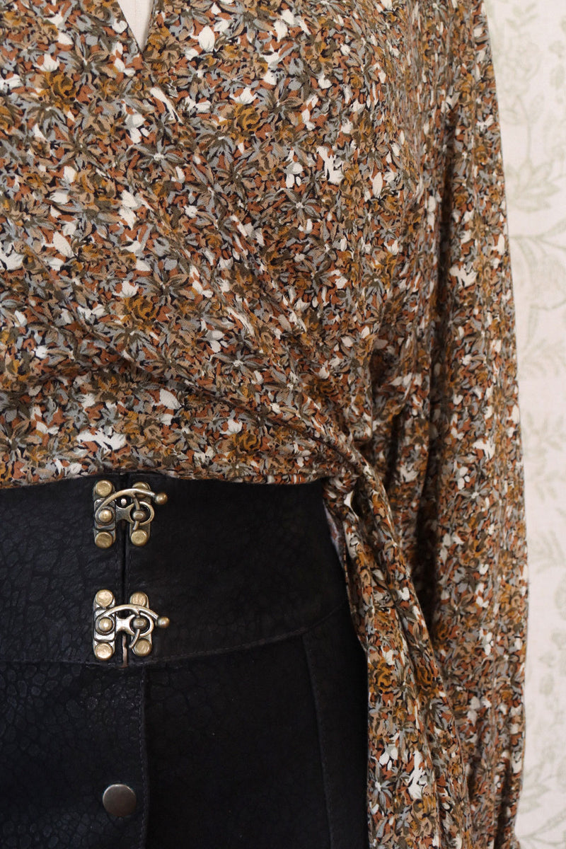 Field of Flowers Wrap Blouse S/M