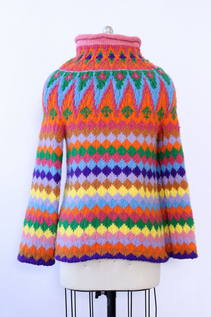Rainbow Fair Isle Tunic Sweater XS/S