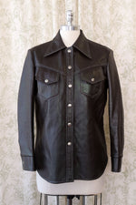 Espresso Vinyl Shacket S/M
