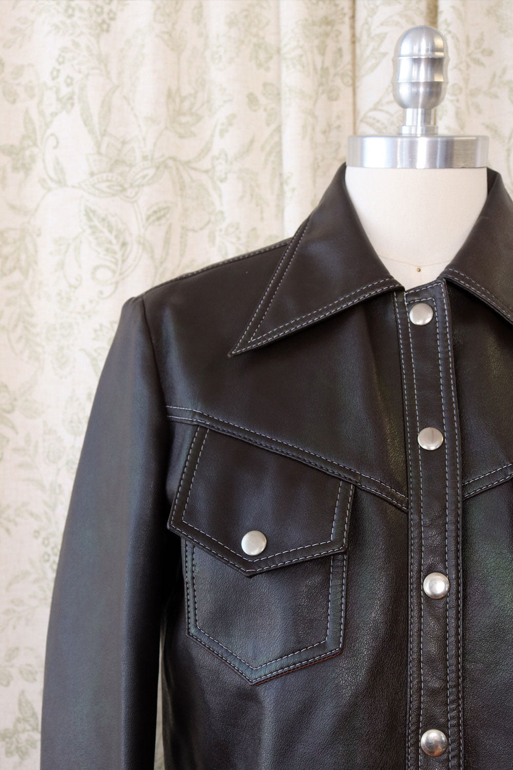 Espresso Vinyl Shacket S/M
