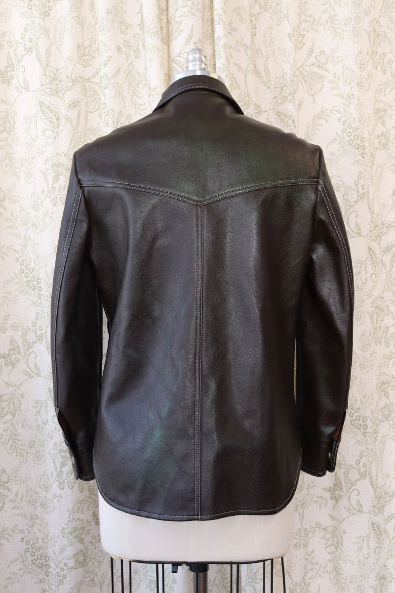 Espresso Vinyl Shacket S/M