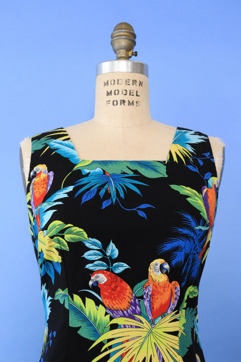 Parrot Print Marie Mini Dress S