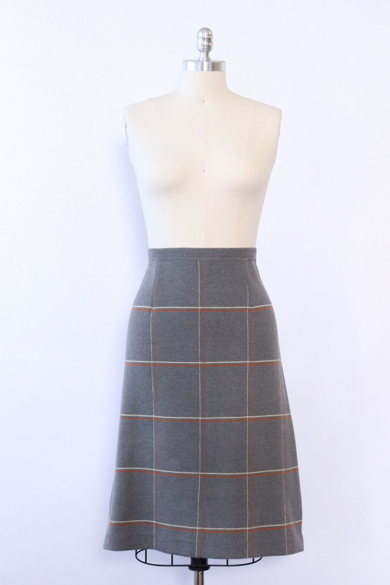 Gray Grid Knit Skirt L/XL