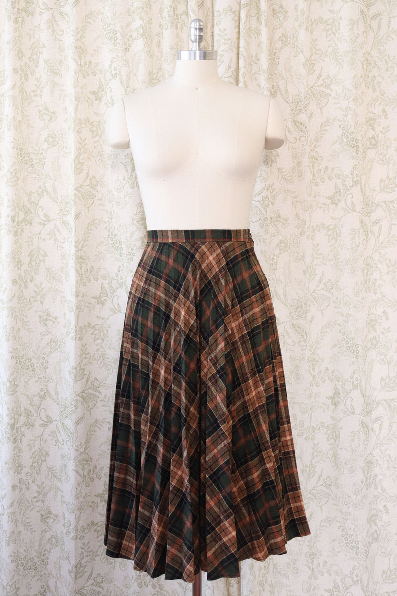 Haberdashery Plaid Pleat Skirtsuit M
