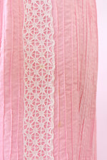 Petal Pink Crochet Trim Cotton Dress L