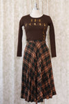 Haberdashery Plaid Pleat Skirtsuit M