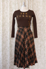 Haberdashery Plaid Pleat Skirtsuit M