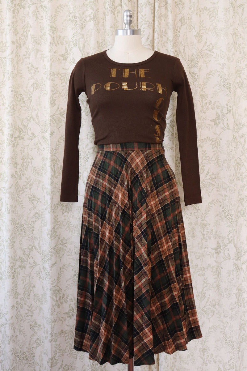 Haberdashery Plaid Pleat Skirtsuit M