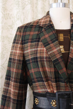 Haberdashery Plaid Pleat Skirtsuit M