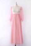 Hilary Floyd Bubblegum Chiffon and Crochet Maxi XS/S