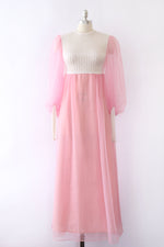 Hilary Floyd Bubblegum Chiffon and Crochet Maxi XS/S