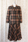 Haberdashery Plaid Pleat Skirtsuit M