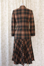 Haberdashery Plaid Pleat Skirtsuit M