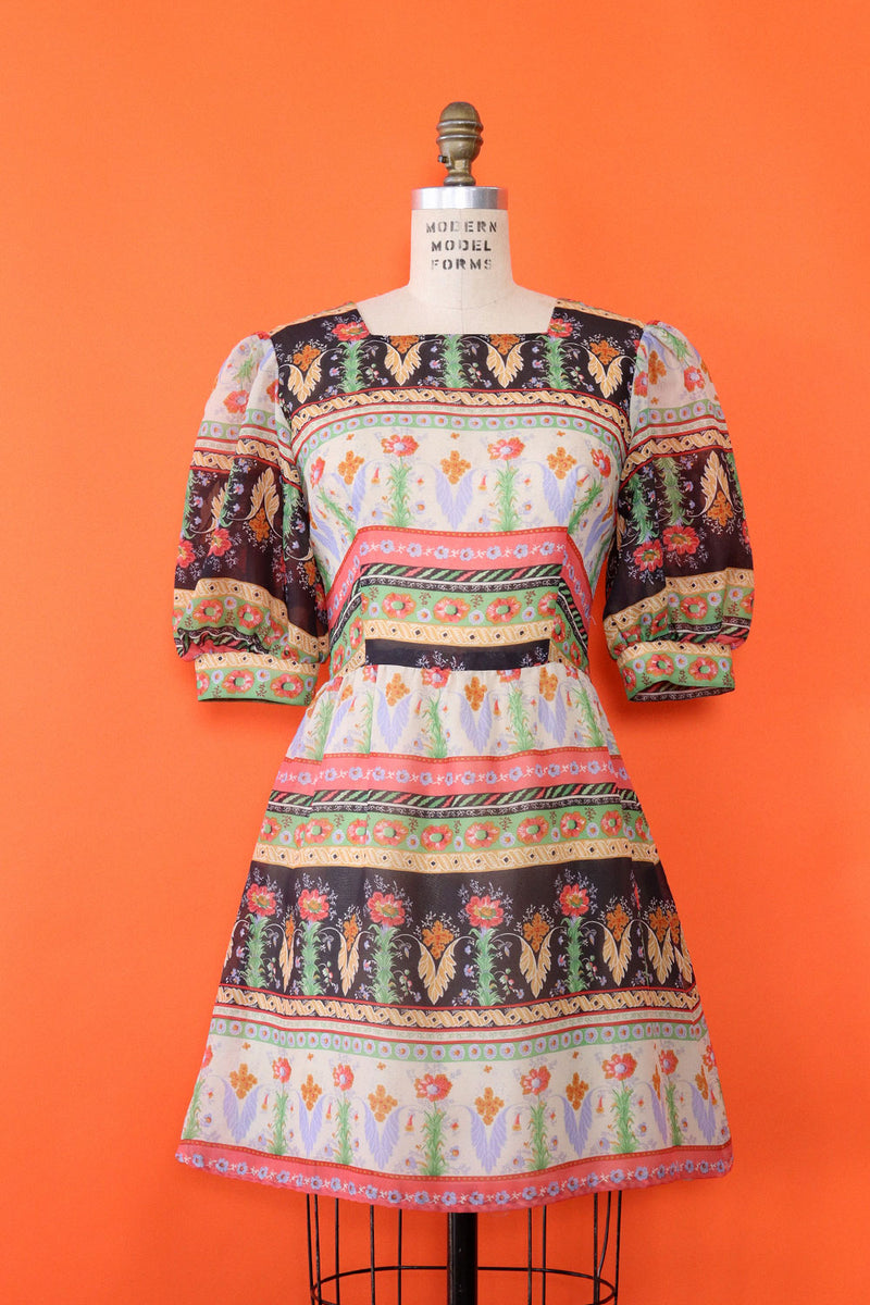 Frothy Folk Floral Mini Dress M