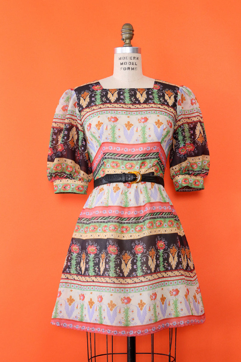 Frothy Folk Floral Mini Dress M