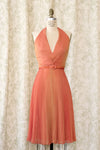 Peachy Pleated Party Dress S