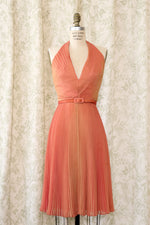 Peachy Pleated Party Dress S