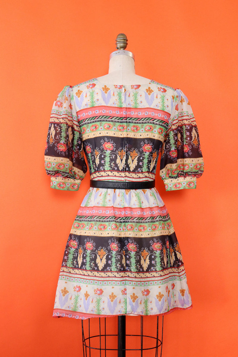Frothy Folk Floral Mini Dress M