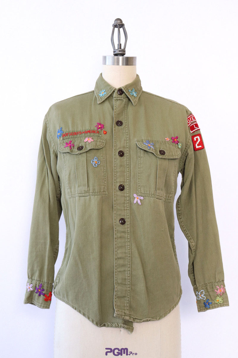 Embroidered 1950s Boy Scouts Top XS/S