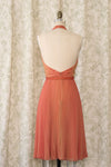 Peachy Pleated Party Dress S