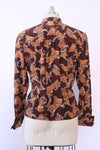 Nick & Nora Silk Notes Novelty Blouse S