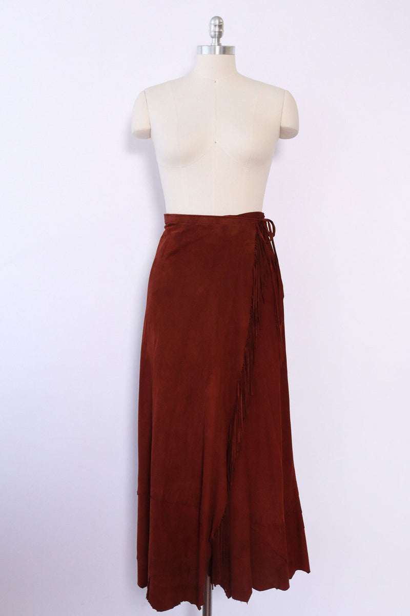 Hickory Suede Fringe Skirt M-XL