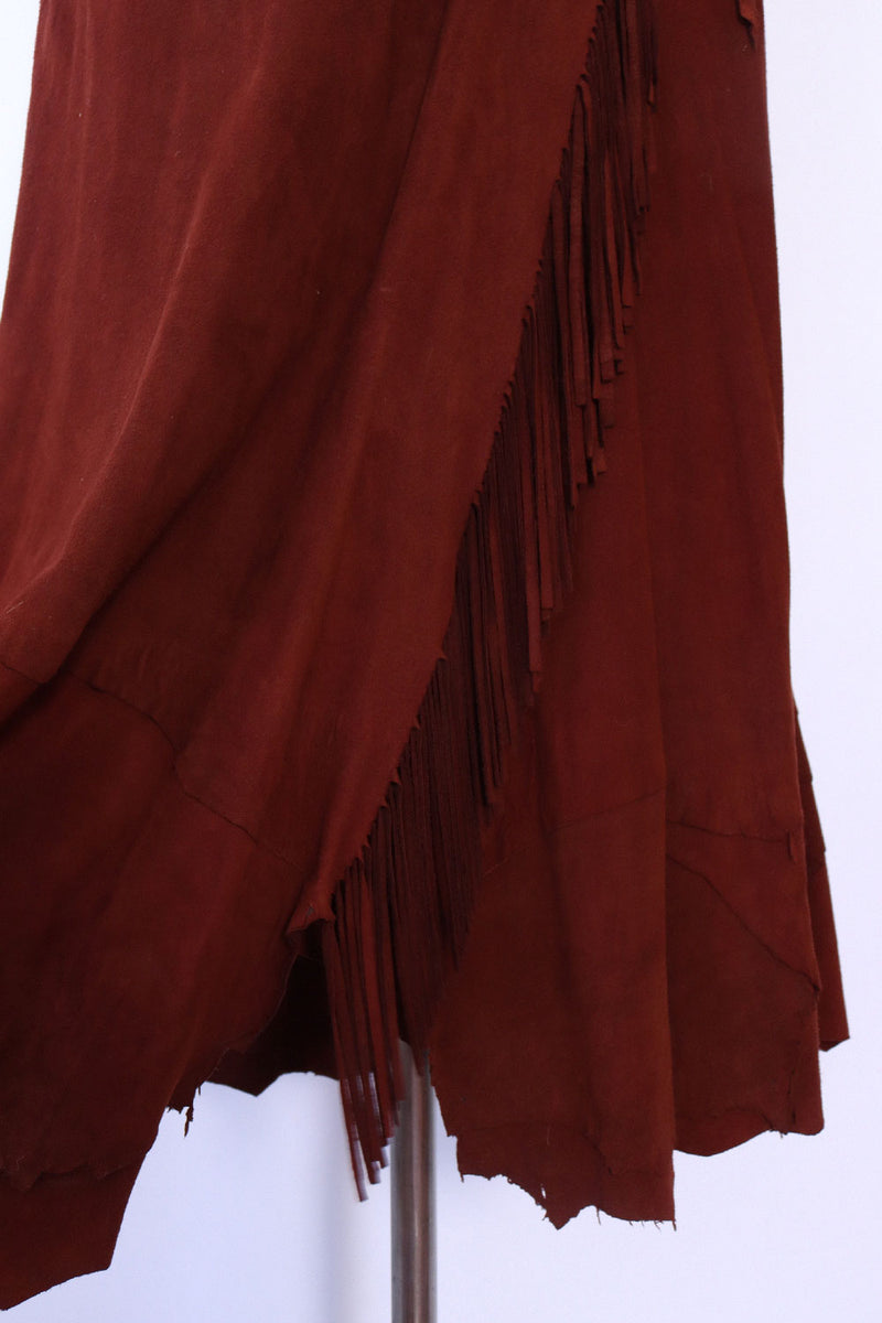 Hickory Suede Fringe Skirt M-XL