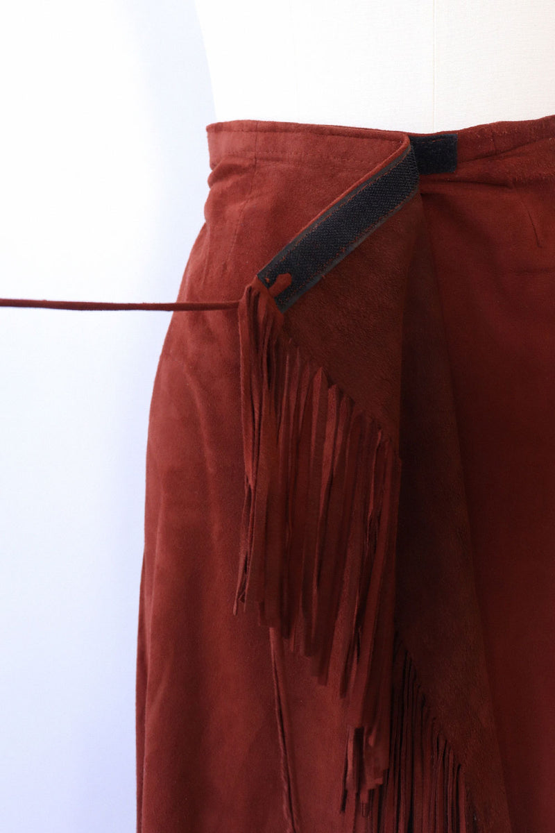 Hickory Suede Fringe Skirt M-XL