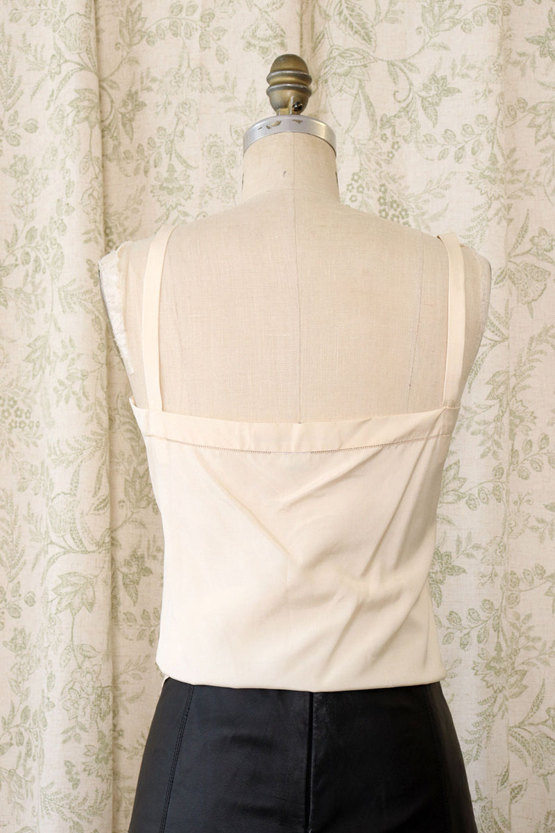 Mary Ann Restivo Ivory Silk Cami S