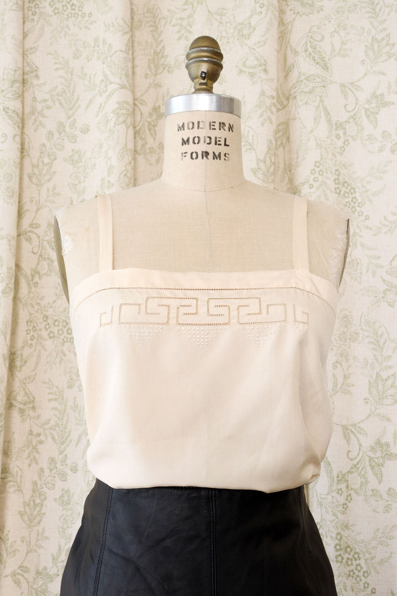 Mary Ann Restivo Ivory Silk Cami S