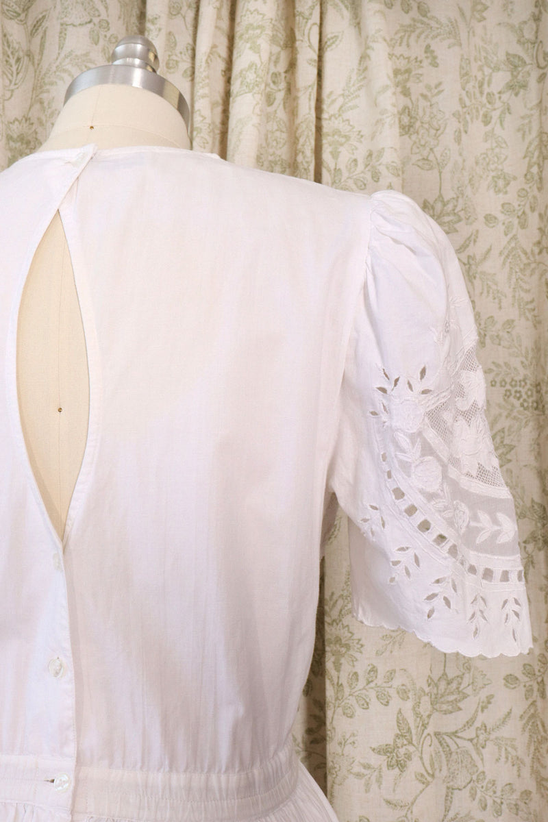 Bright White Broderie Anglaise Dress M OMNIA Bright White Broderie Anglaise Dress M OMNIA