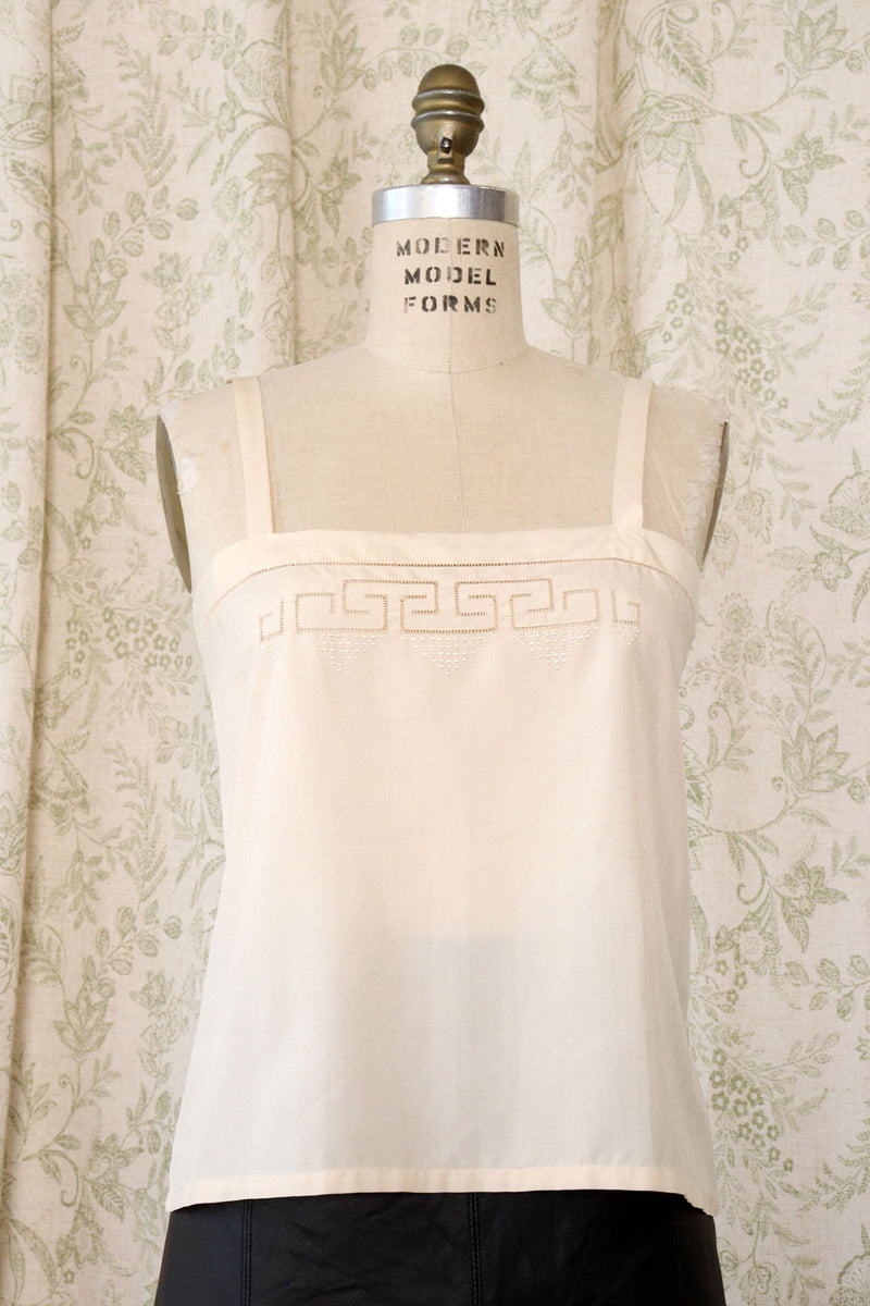 Mary Ann Restivo Ivory Silk Cami S