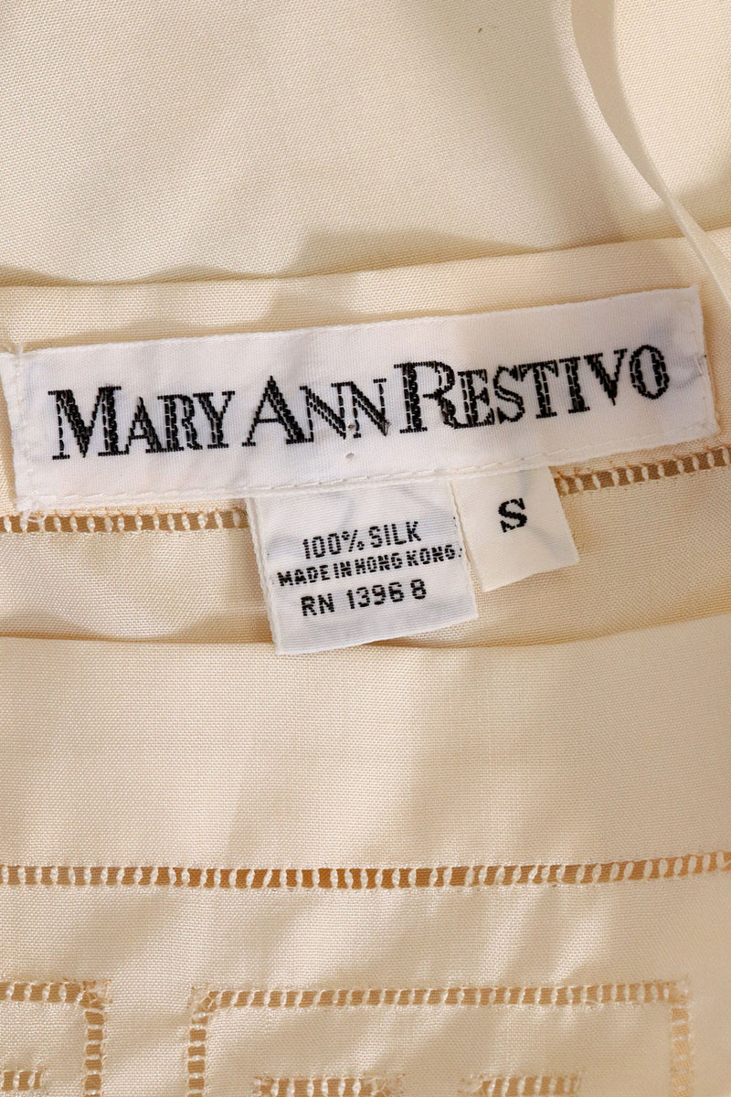 Mary Ann Restivo Ivory Silk Cami S