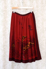 Carlisle Silk Fox Print Skirt M/L