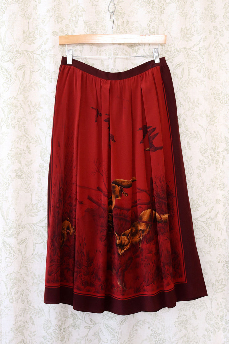 Carlisle Silk Fox Print Skirt M/L