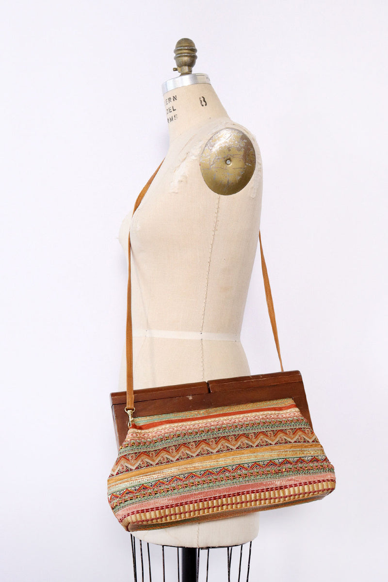Sharif Ribbon Wood Frame Convertible Bag