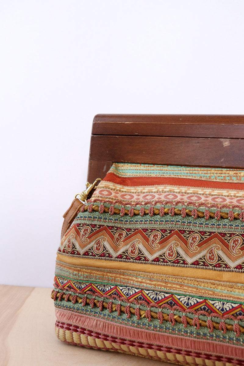Sharif Ribbon Wood Frame Convertible Bag