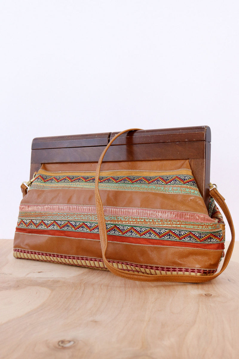 Sharif Ribbon Wood Frame Convertible Bag