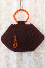 Cocoa Corde Amber Handle Purse