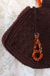 Cocoa Corde Amber Handle Purse