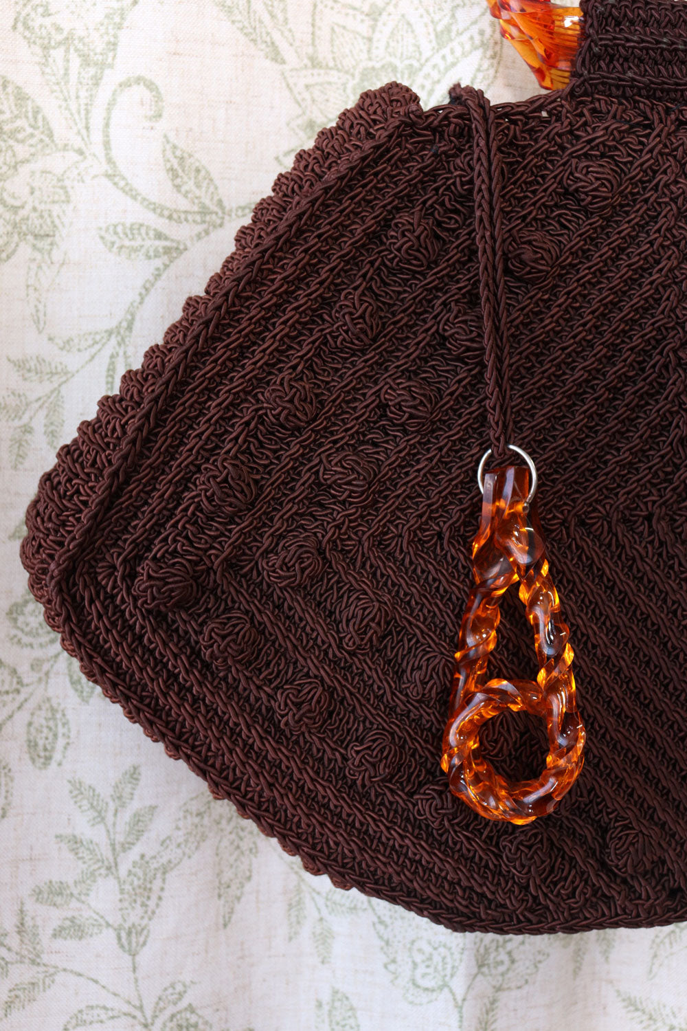 Cocoa Corde Amber Handle Purse