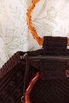Cocoa Corde Amber Handle Purse