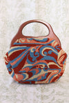 Trippy Brick and Blue Needlepoint Bag