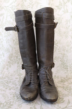 Charcoal Leather Riding Boots 7