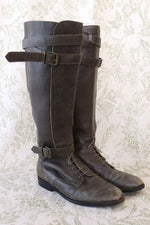 Charcoal Leather Riding Boots 7