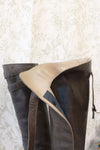 Charcoal Leather Riding Boots 7